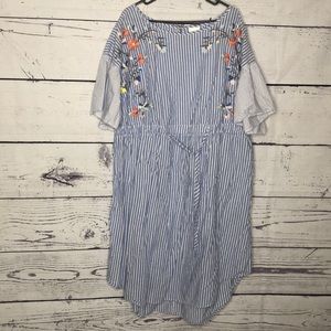 AVA & VIV plus size blue and white stripe dress